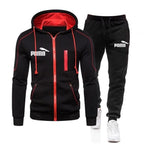 2020 Spring and Autumn Brand Men's 2 Large Size 3XL Sportswear Tops Zipper Cap + Outdoor Sports Pants Sportswear Set