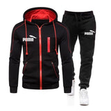 2020 Spring and Autumn Brand Men's 2 Large Size 3XL Sportswear Tops Zipper Cap + Outdoor Sports Pants Sportswear Set