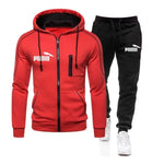 2020 Spring and Autumn Brand Men's 2 Large Size 3XL Sportswear Tops Zipper Cap + Outdoor Sports Pants Sportswear Set